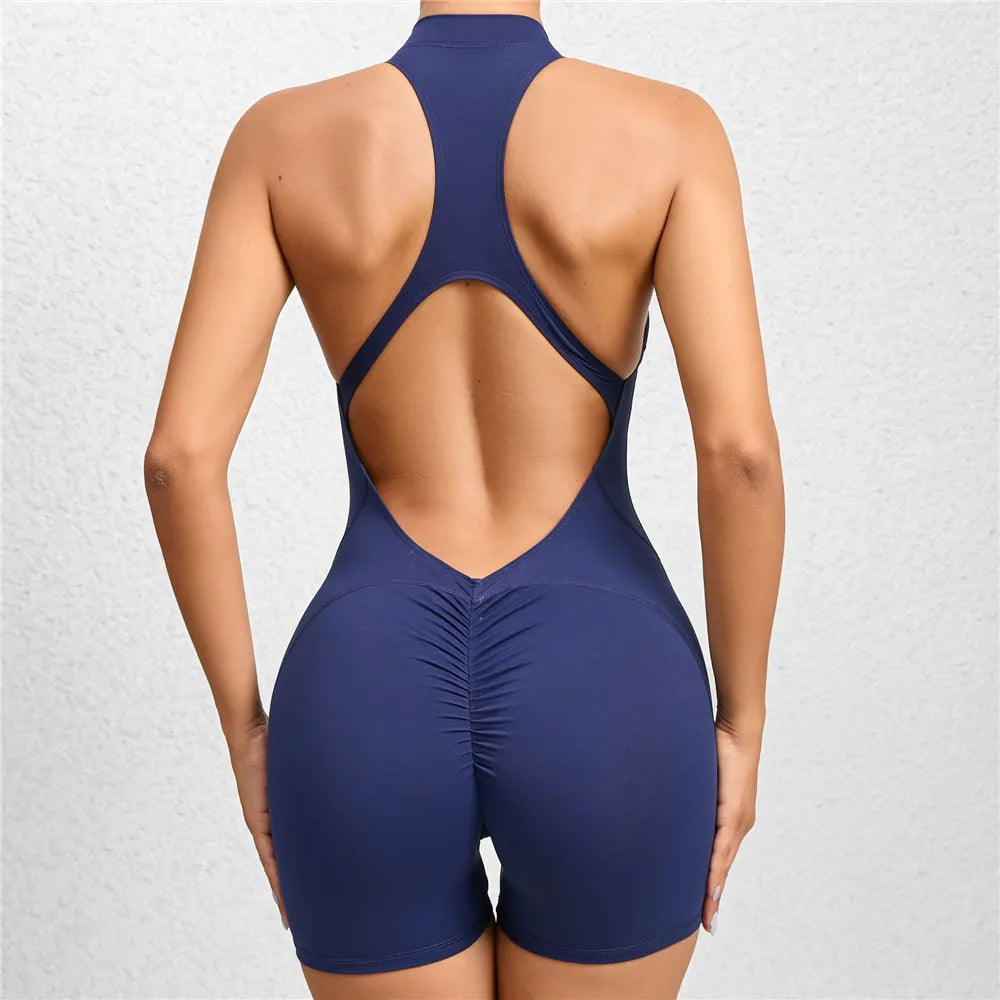 Women Half Zip Jumpsuit